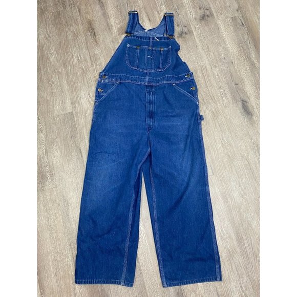 Sears Other - Sears Roebucks Overalls Wear Tuff Blue Denim Jeans Bib Carpenter Dungarees Men's